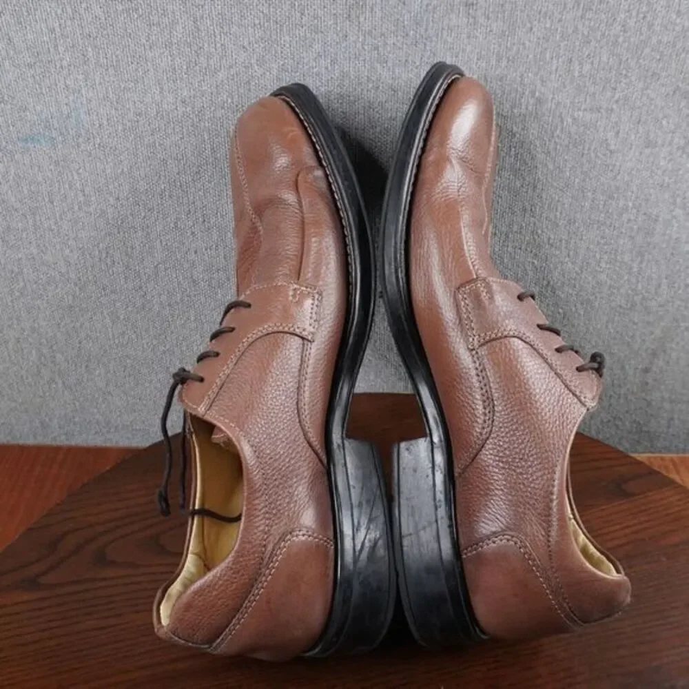 Studio Belvedere Bay Bridge Oxford Size 14D Brown‎ Pebble Leather Dress Lace Up